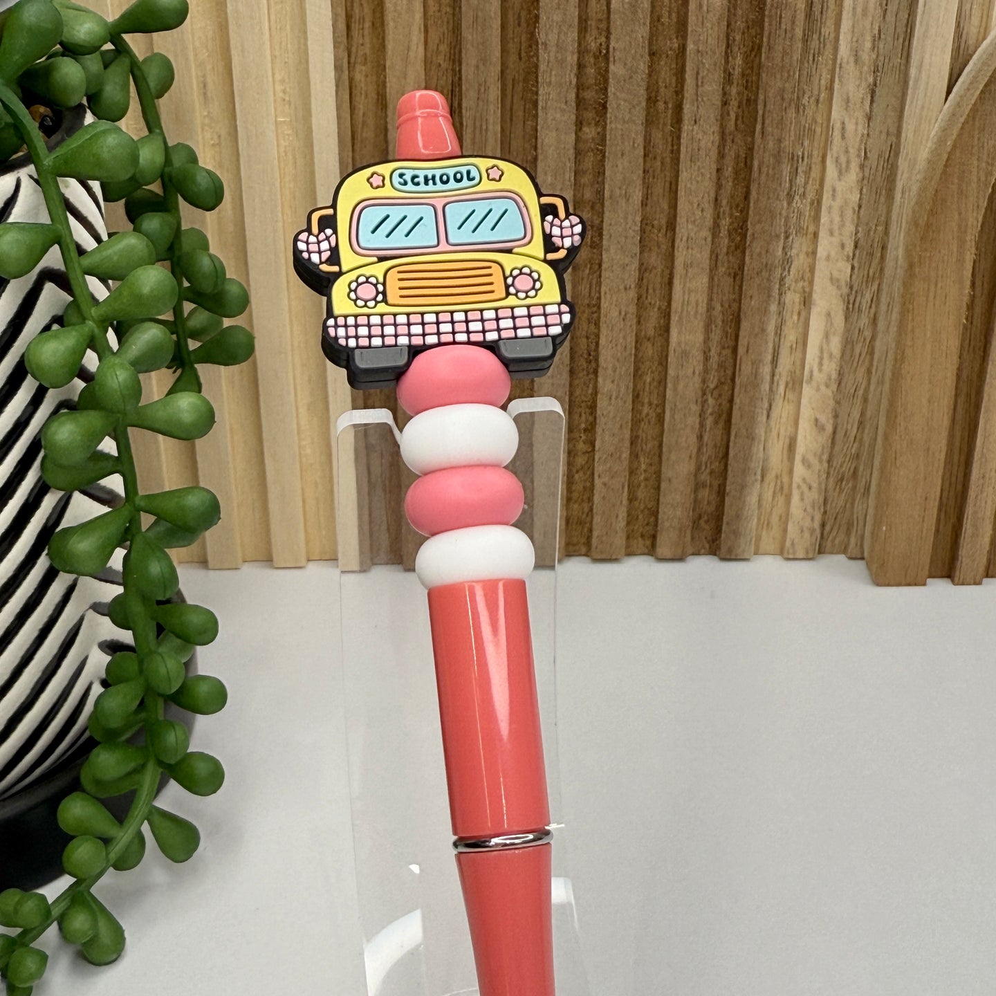 School Bus Plastic Pen